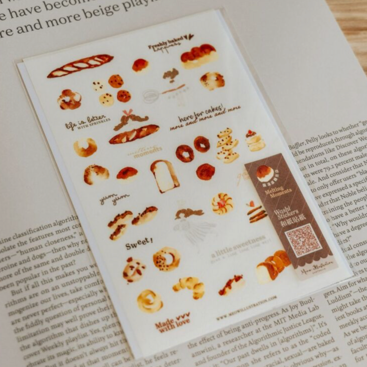 Meow Illustration Washi Sticker Sheet - Melting Moments