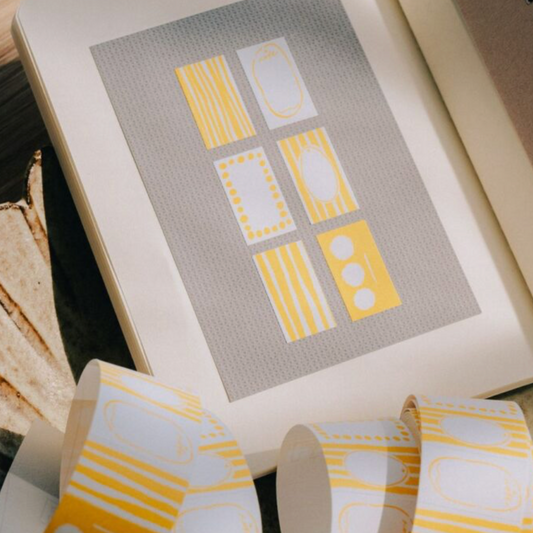Meow Illustration Sticker Label - Paper Note Yellow