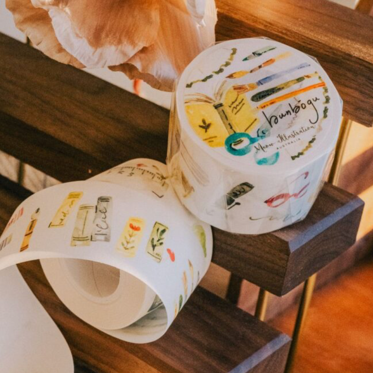 Meow Illustration Kiss-Cut  Washi Tape - Bunbogu
