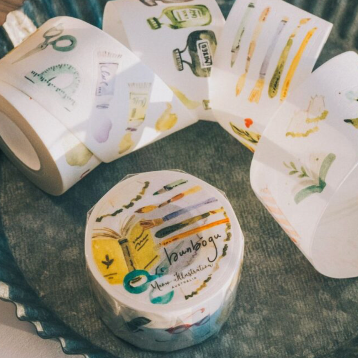 Meow Illustration Kiss-Cut  Washi Tape - Bunbogu