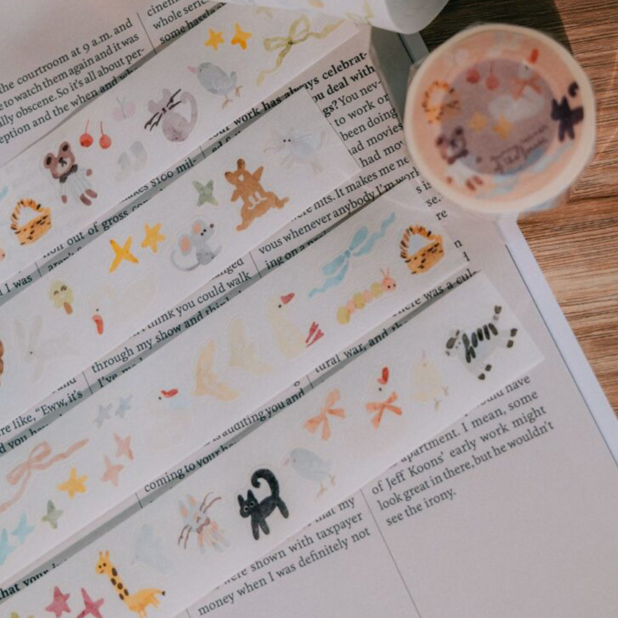 Meow Illustration Kiss-Cut  Washi Tape - Sunny Corner of the Forest