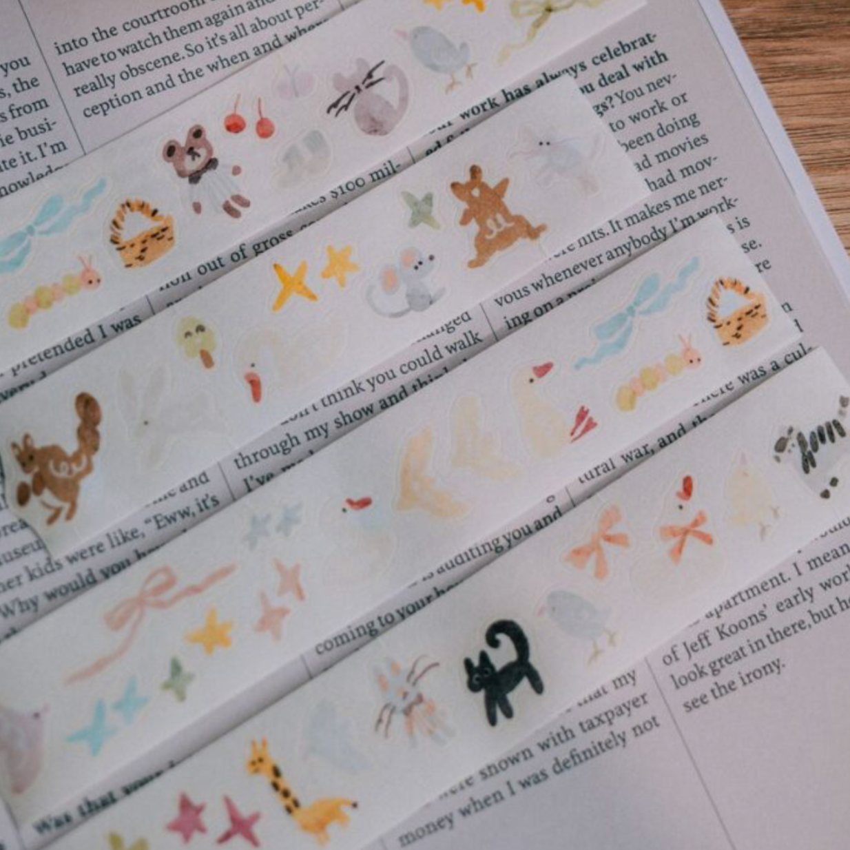 Meow Illustration Kiss-Cut  Washi Tape - Sunny Corner of the Forest