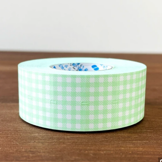 Stamp Marche Gingham Label Stickers - Mint Green