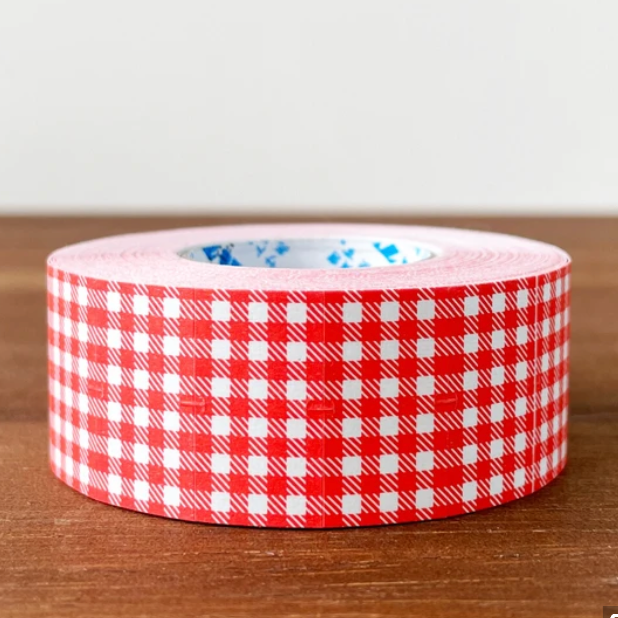 Stamp Marche Gingham Label Stickers - Red