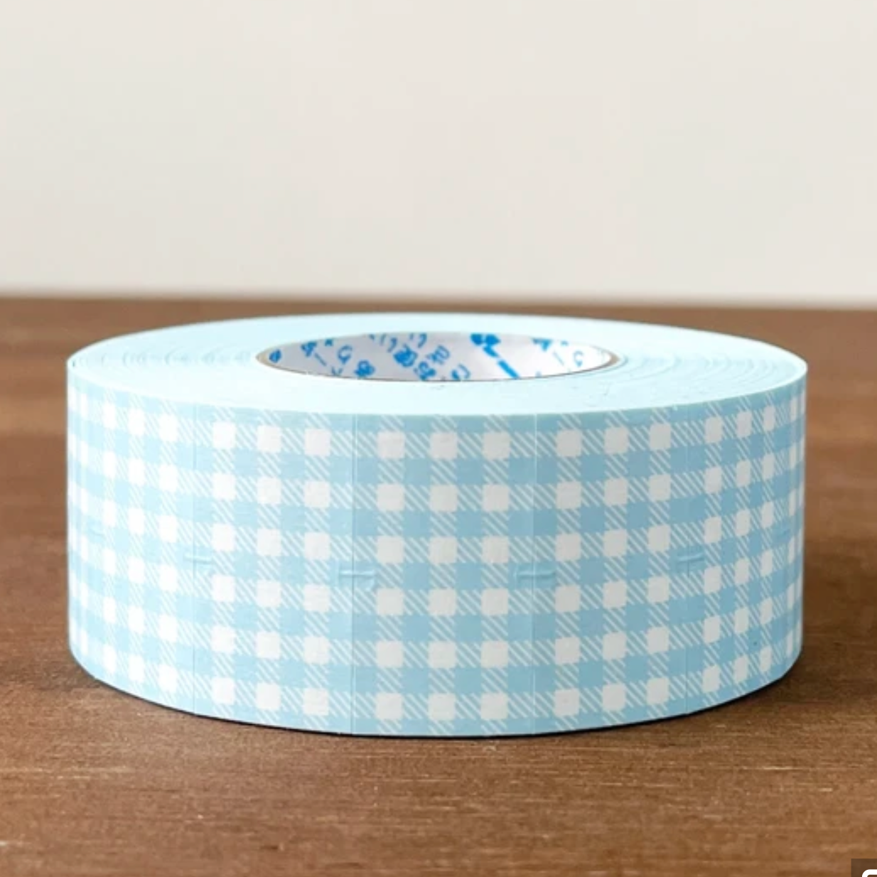 Stamp Marche Gingham Label Stickers - Light Blue