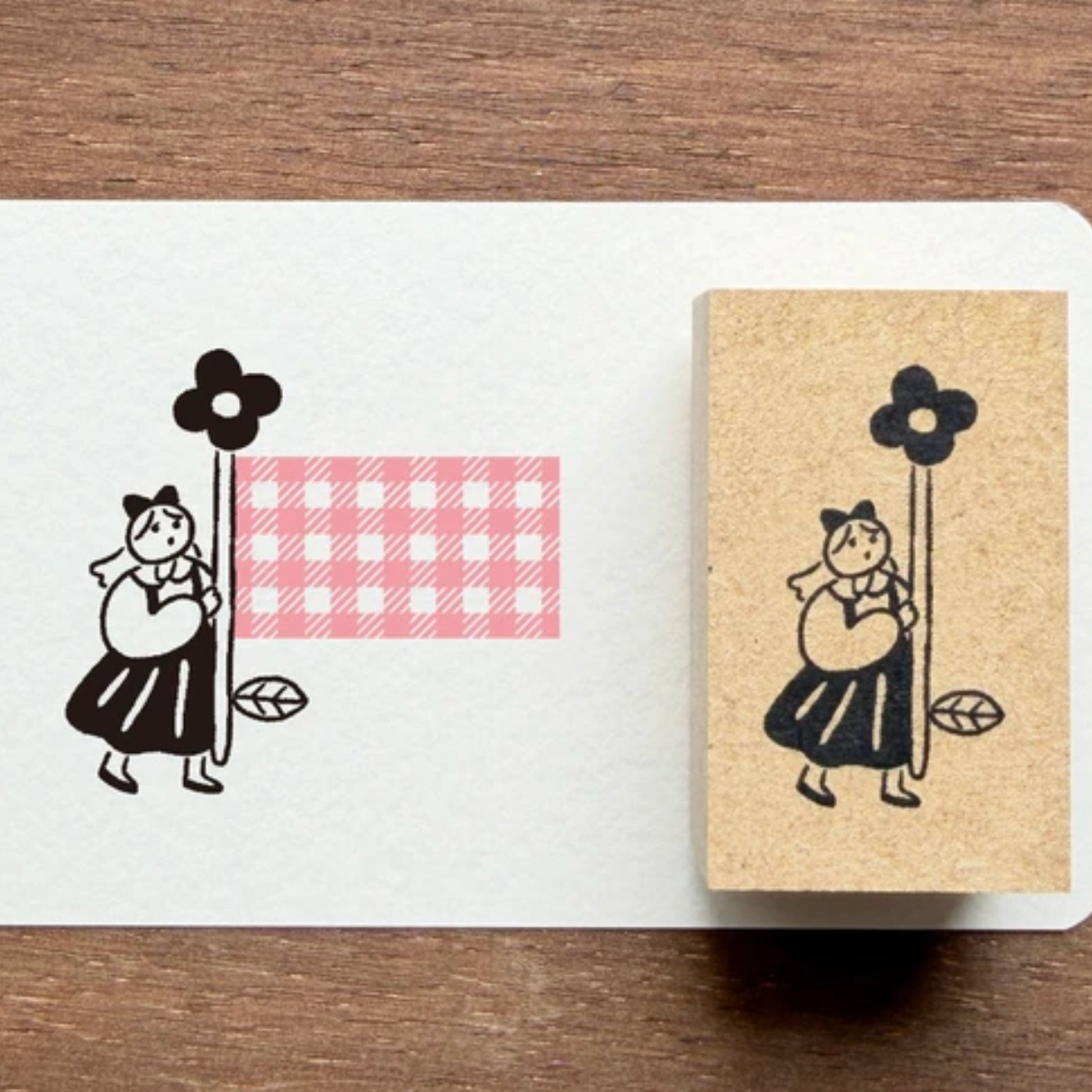 Stamp Marche Labetomo Rubber Stamp Series  - Girl Flag