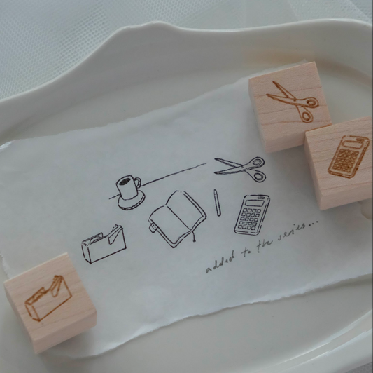 Wenyea's Illustration Rubber Stamps - On the Desk Stationery Series