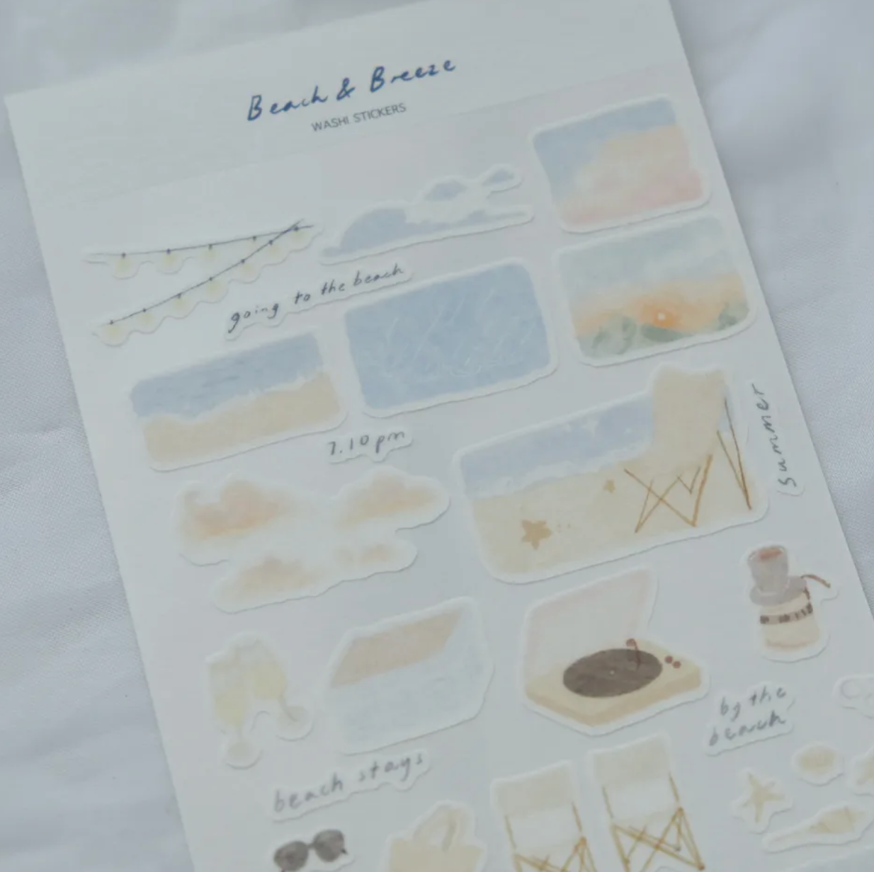 Wenyea's Illustration Sticker Sheet - Beach & Breeze