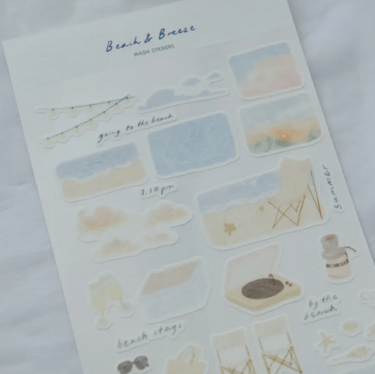 Wenyea's Illustration Sticker Sheet - Beach & Breeze