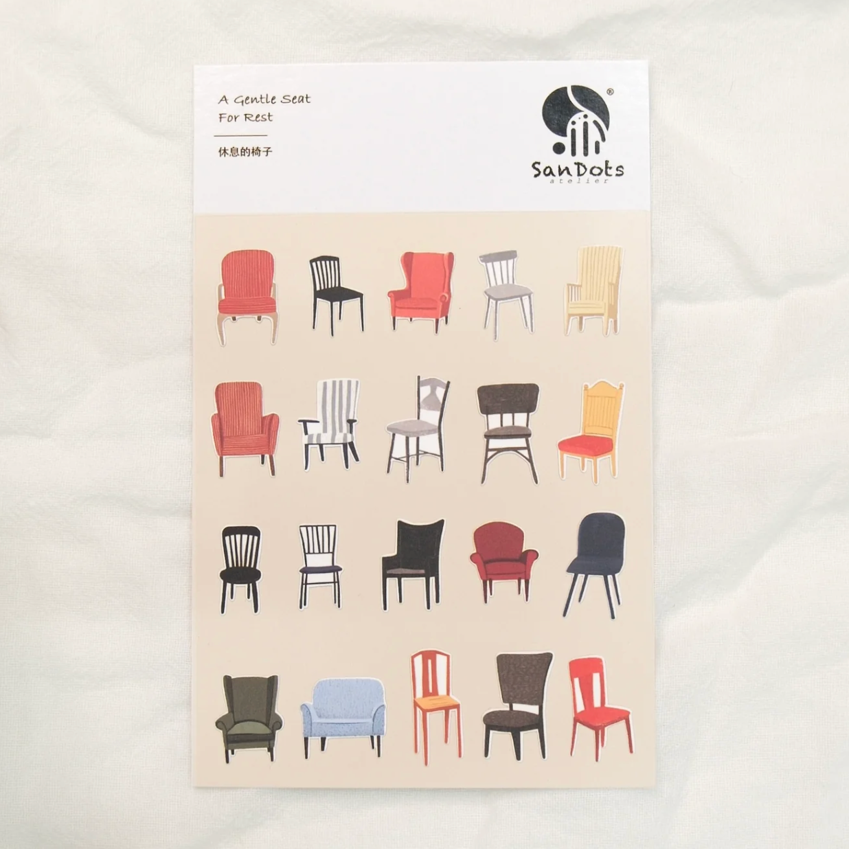 SanDots Atelier Sticker Sheet - A Gentle Seat for Rest