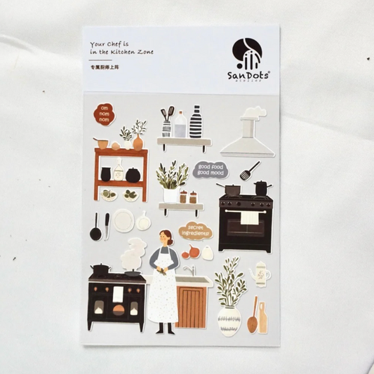 SanDots Atelier Sticker Sheet - Your Chef is in the Kitchen Zone