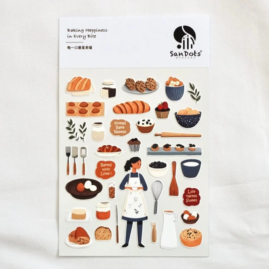 SanDots Atelier Sticker Sheet - Baking Happiness in Every Bite