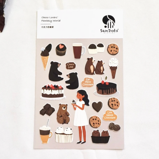 SanDots Atelier Sticker Sheet - Choco Lovers' Fantasy World