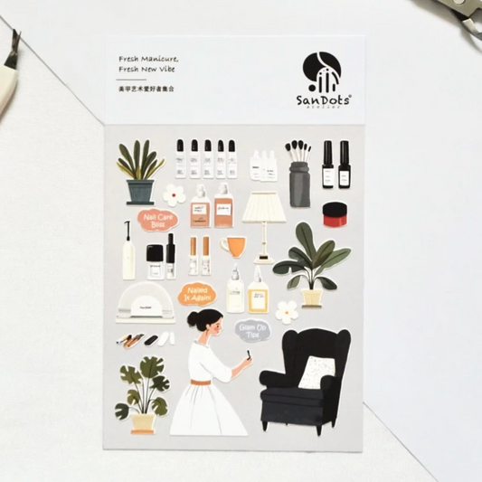 SanDots Atelier Sticker Sheet - Fresh Manicure, Fresh New Vibe