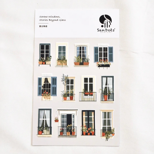 SanDots Atelier Sticker Sheet - Serene Windows, Stories Beyond Glass