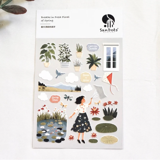 SanDots Atelier Sticker Sheet - Breathe in Fresh Floral of Spring