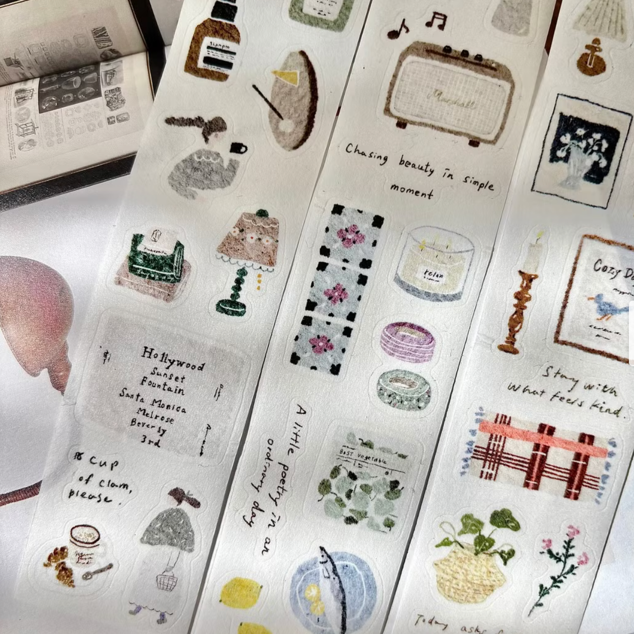 Pion Kiss-Cut Washi Tape - Cozy Mood
