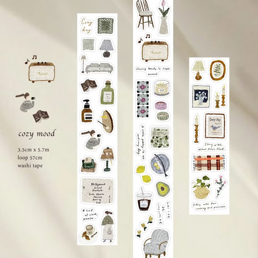 Pion Kiss-Cut Washi Tape - Cozy Mood