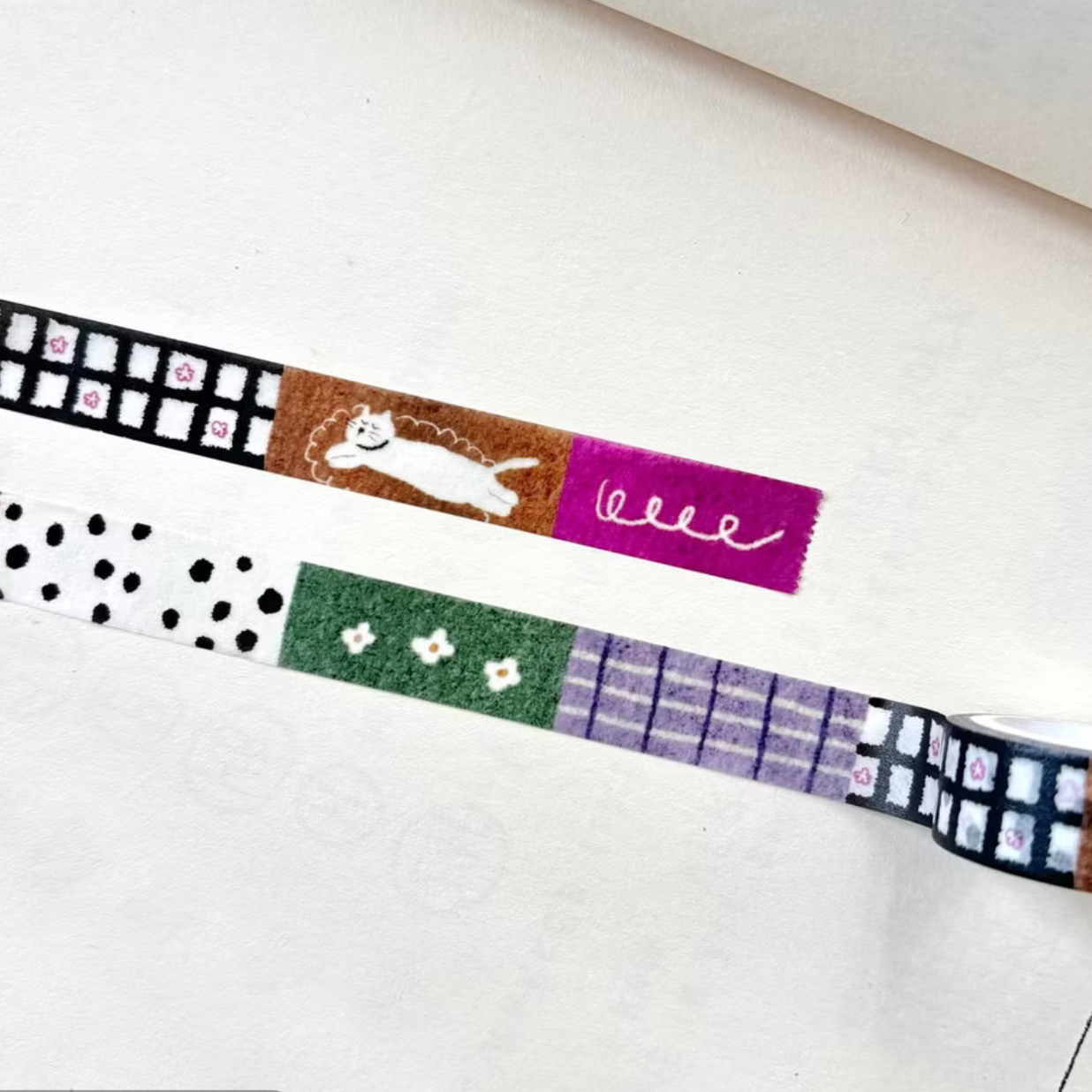 Pion Washi Tape - Cat on the Rug A & B