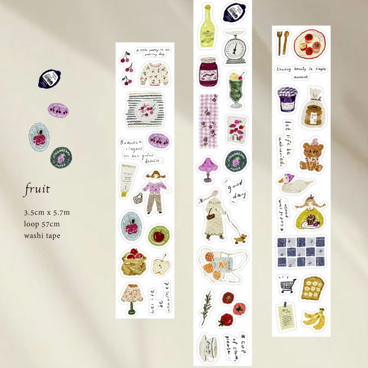 Pion Kiss-Cut Washi Tape - Fruit