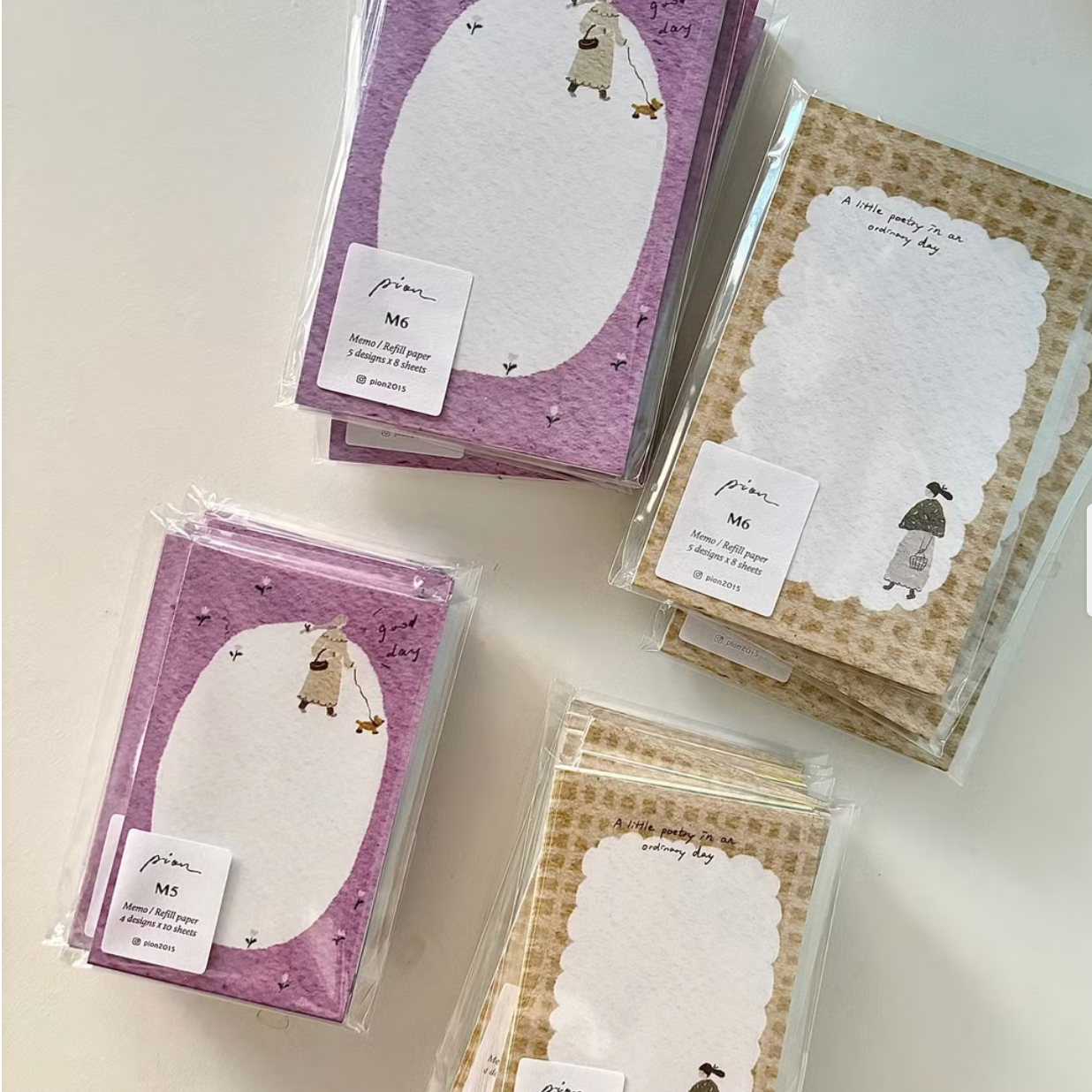 Pion Memo Paper - M5 and M6 sizes in two designs