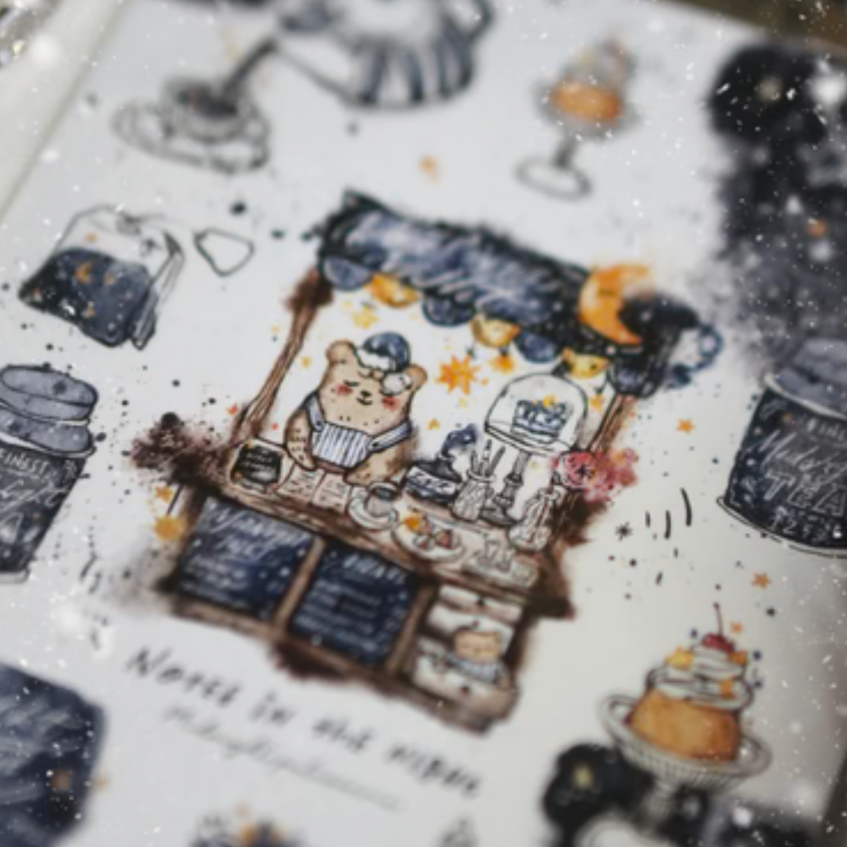 Black Milk Project Notes in the Night Collection - Midnight Patisserie Washi Sticker Sheet