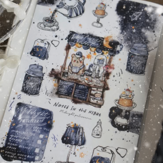 Black Milk Project Notes in the Night Collection - Midnight Patisserie Washi Sticker Sheet