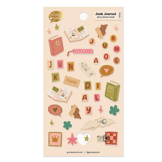 Grumpy Nook Deco Sticker Sheet - Junk Journal