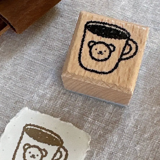 Bloom Paper Studio Rubber Stamp - Bear Mug