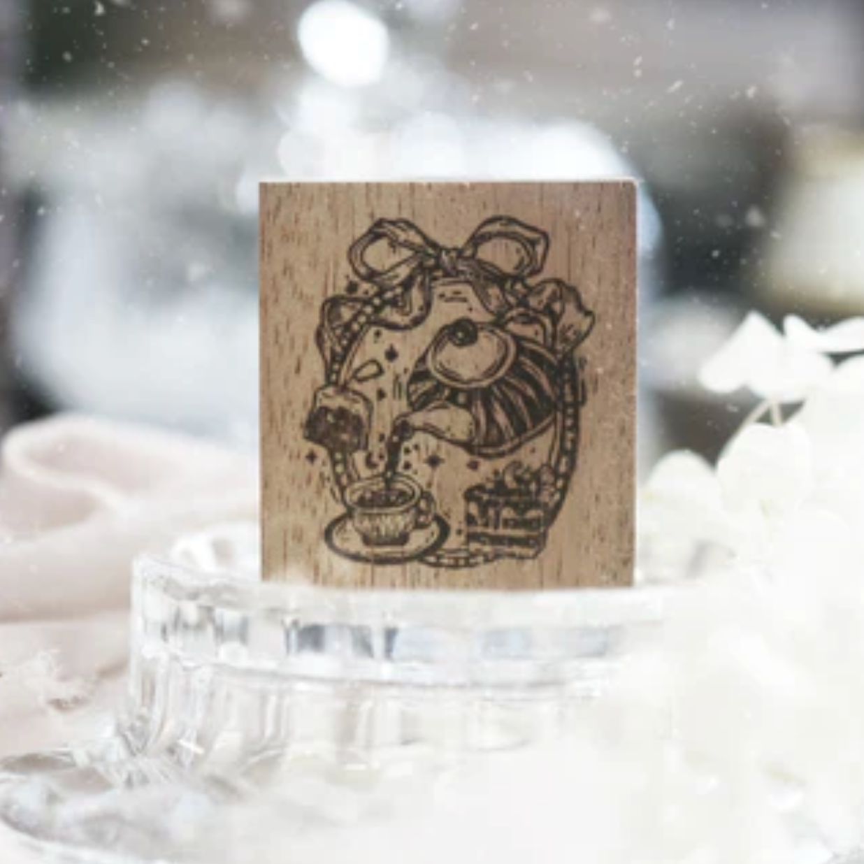 Black Milk Project Notes in the Night Rubber Stamp - Midnight Tea Party