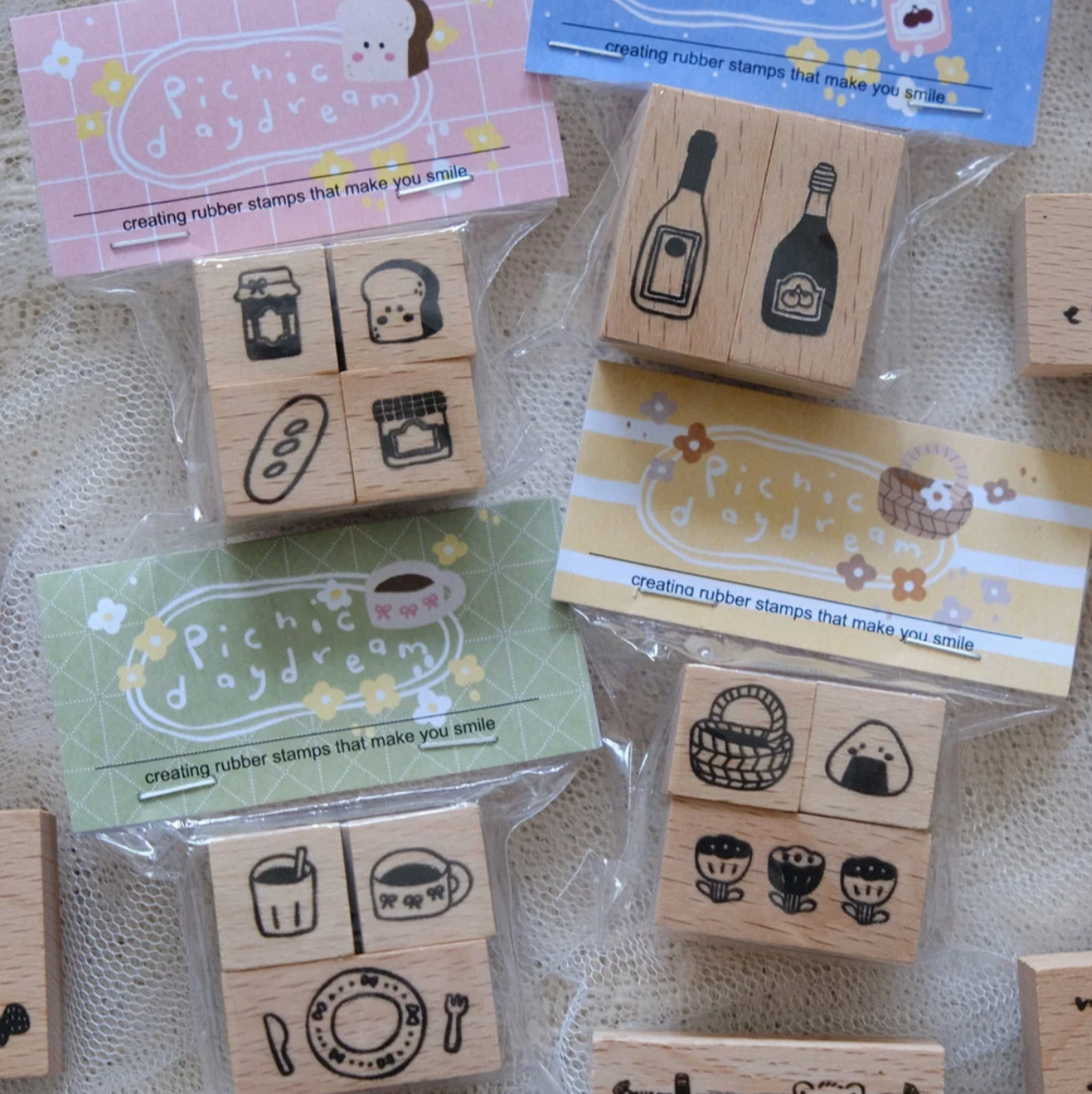 Eileen Tai Rubber Stamp - Picnic Daydreams Set