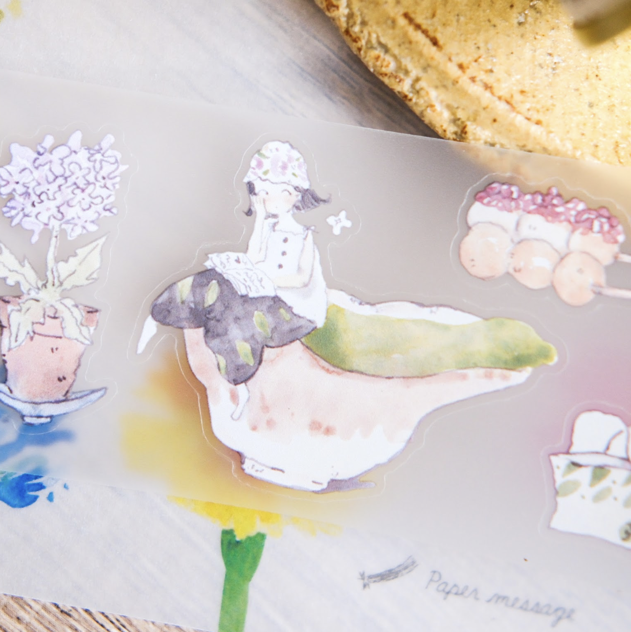 Teayou Kiss Cut PET Tape - Neko Matcha