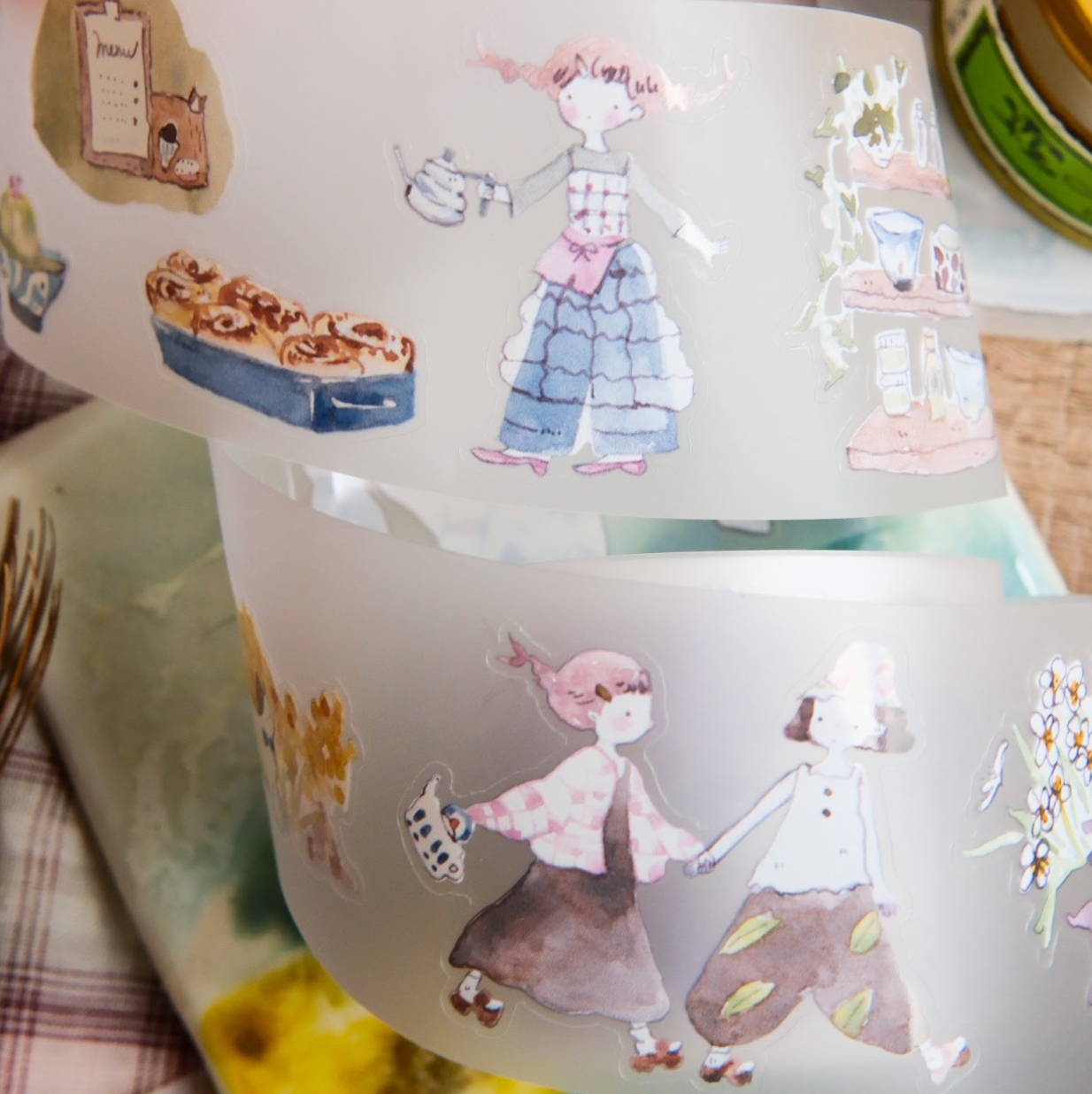 Teayou Kiss Cut PET Tape - Neko Matcha