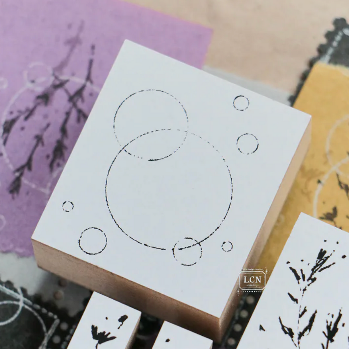 LCN Design Studio Rubber Stamp - Bubble Background