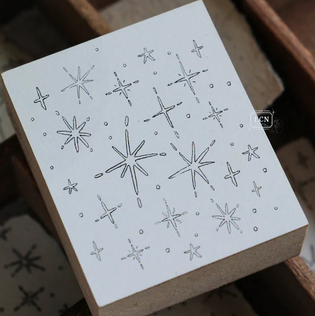 LCN Design Studio Rubber Stamp - Shiny Stars