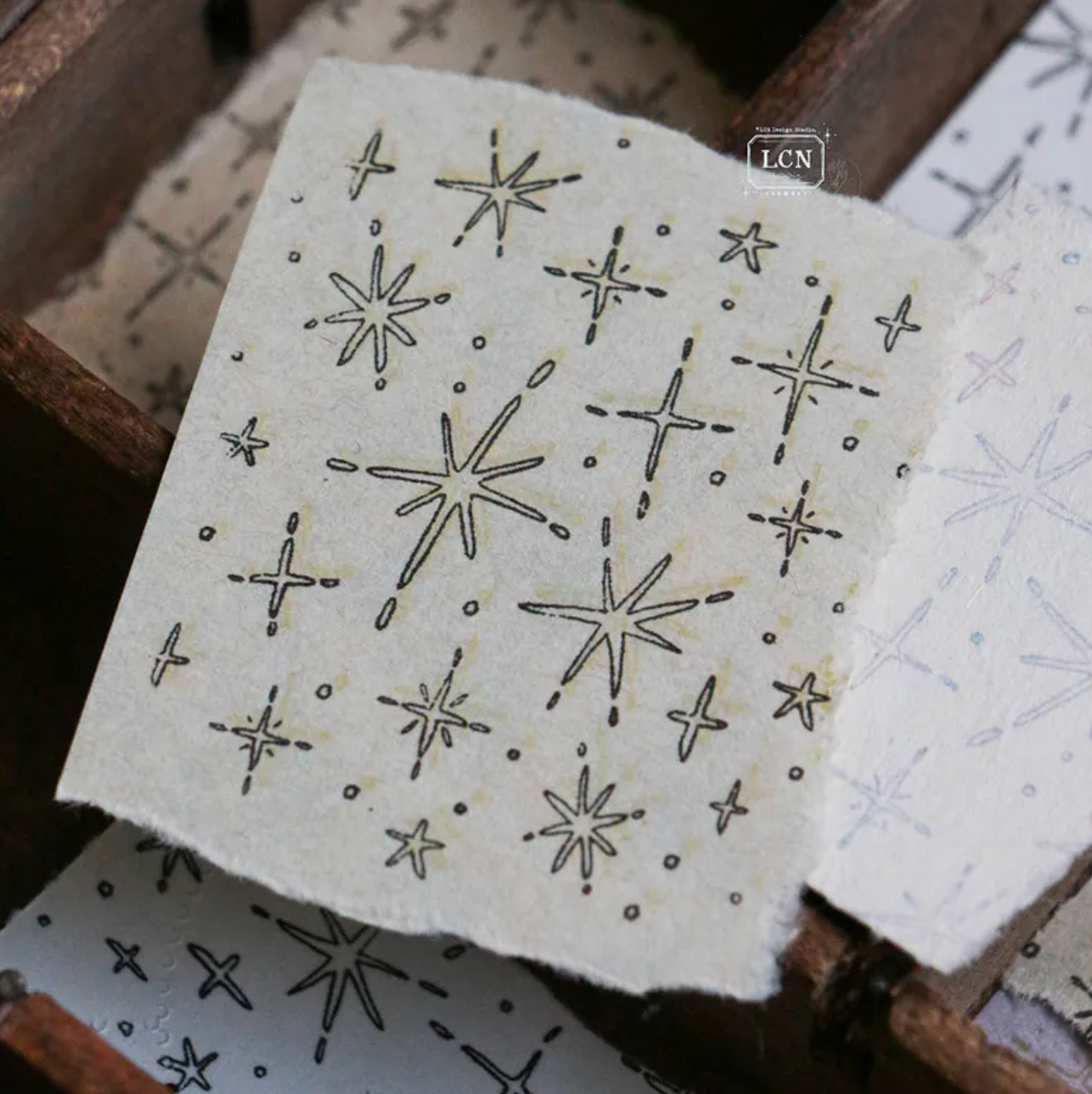 LCN Design Studio Rubber Stamp - Shiny Stars