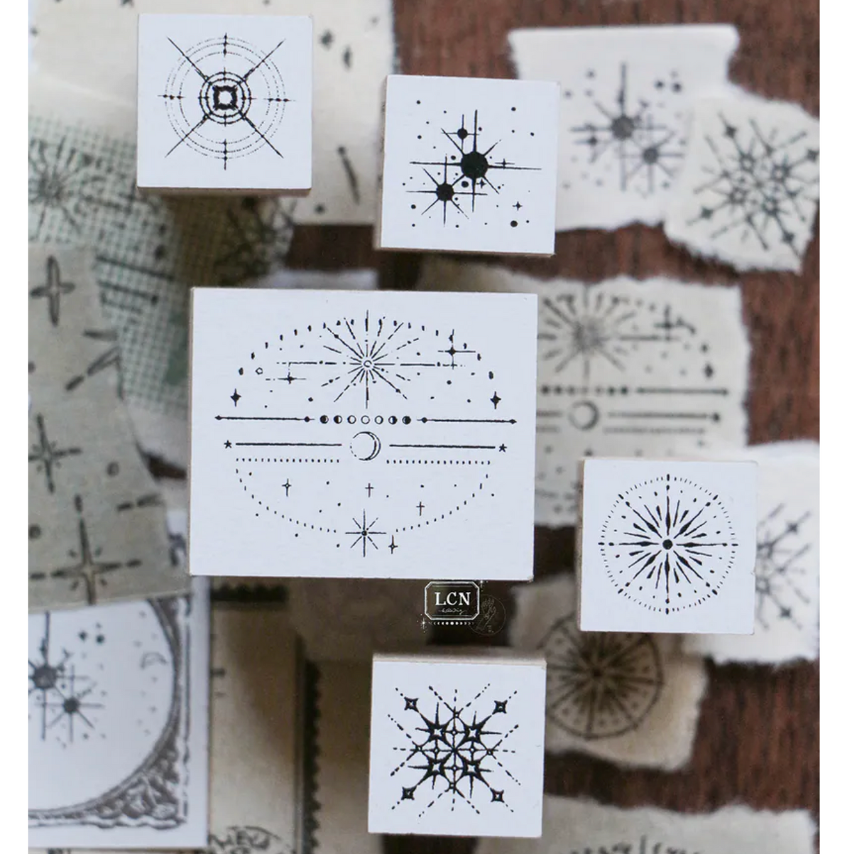 LCN Design Studio Rubber Stamp Set - Nebula