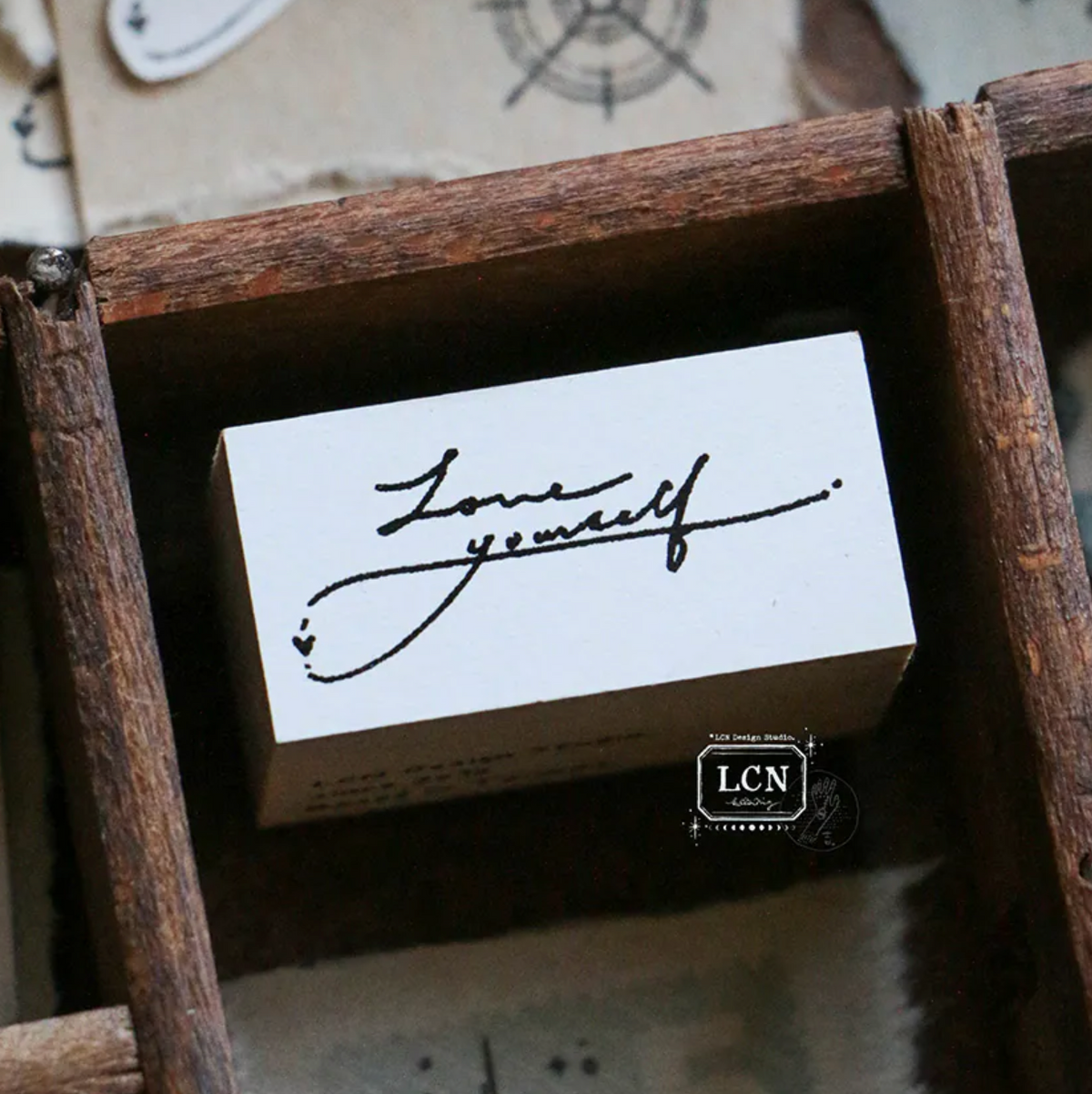 LCN Design Studio Word Rubber Stamp- Love Yourself