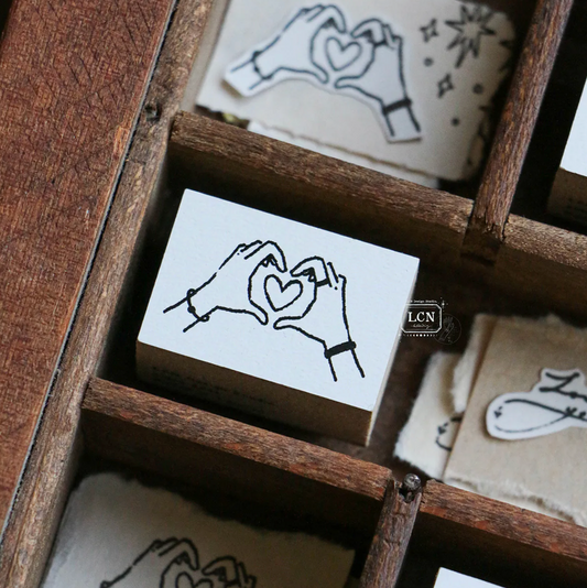 LCN Design Studio Word Rubber Stamp- Heart for You