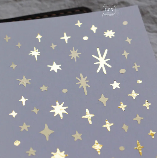 LCN Design Studio Washi Tape - Gold Stars (Matte or Glossy)