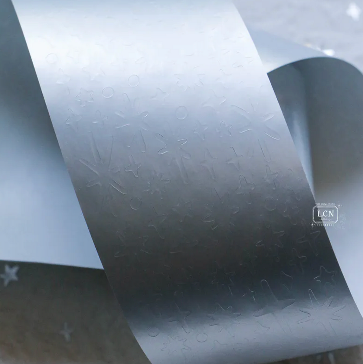 LCN Design Studio Washi Tape - Silver Stars (Matte or Glossy)