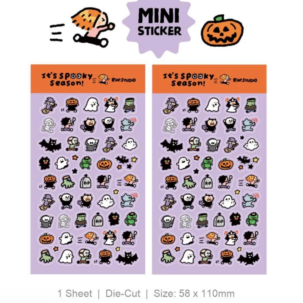 Rin! Studio Mini Sticker Sheet - It's Spooky Season