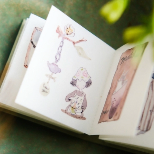 Teayou Kiss Cut Washi Sticker Book - Neko Matcha