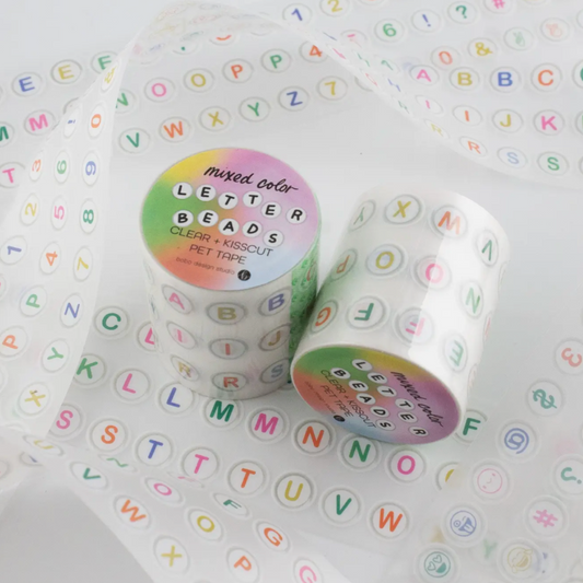 Bobo Design Studio Letter Beads Kiss Cut PET Tape - Multi Color