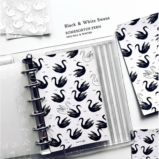 Somesortof.fernM5 and M6 Paper Refill - Black and White Swans