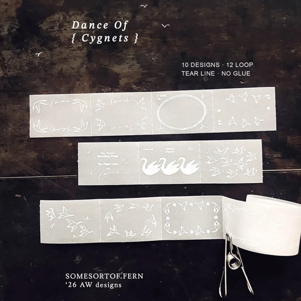 Somesortof.fern Tracing Paper Roll - Dance of Cygnets