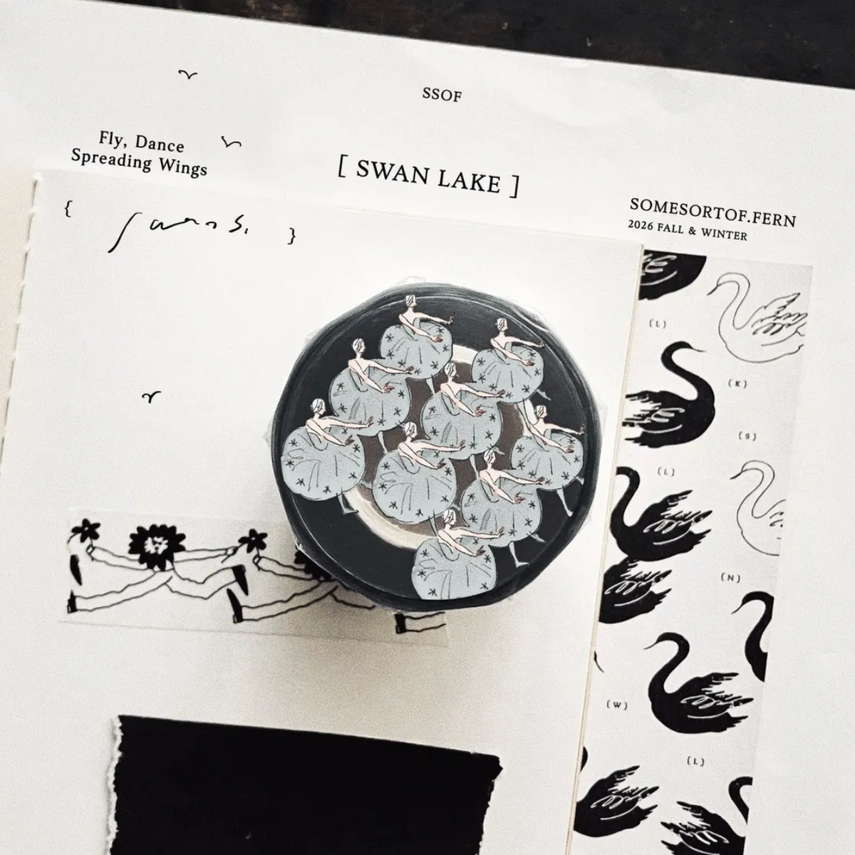 Somesortof.fern PET Tape - Swan Lake