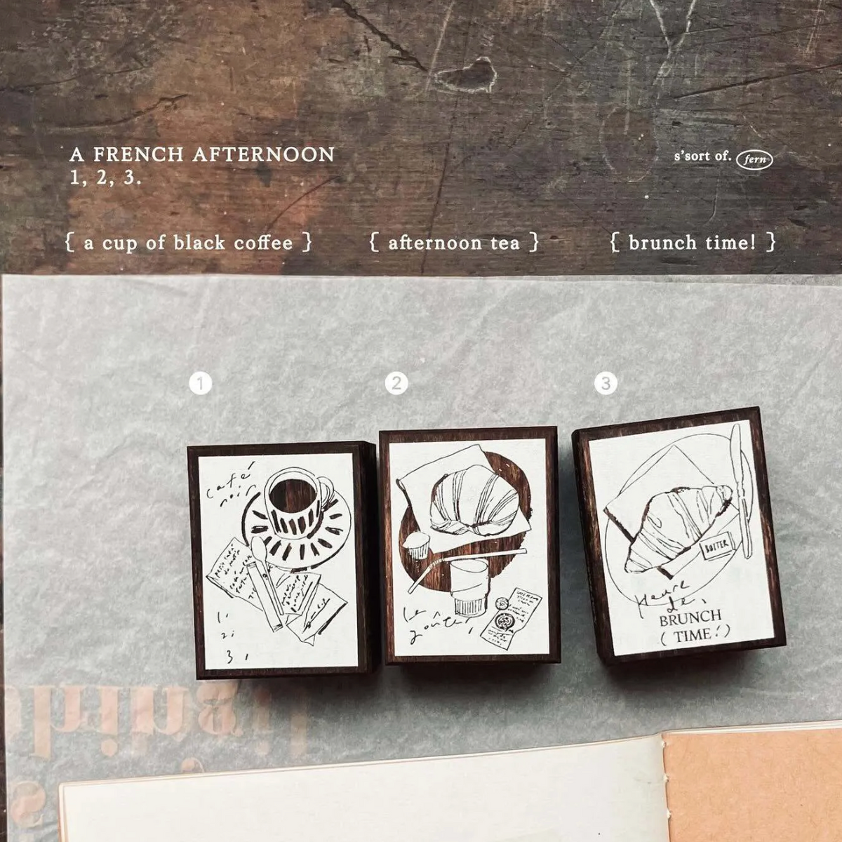 Somesortof.fern Rubber Stamps - French Afternoon Series