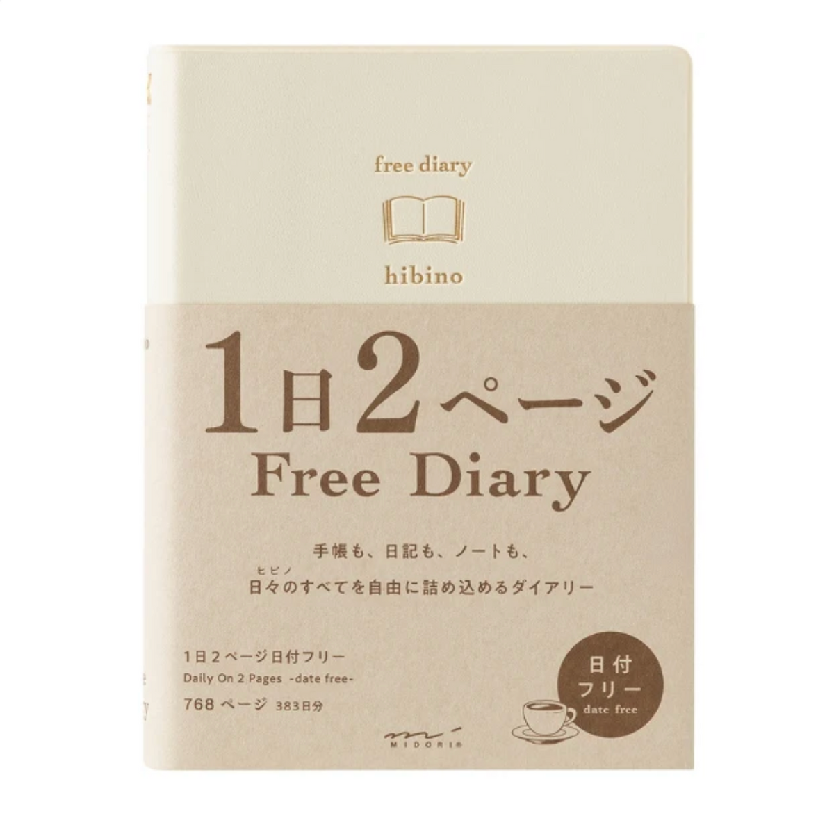 Midori A6 Hibino Free Diary - Ivory