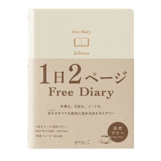 Midori A6 Hibino Free Diary - Ivory